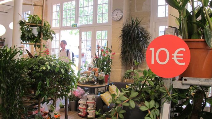 Le magasin est un espace de 150 m2 dans une ambiance entièrement végétale. ©P.Fayolle